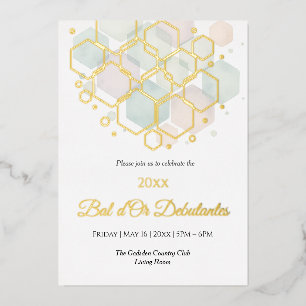 Bijenkorf Bedrijfs Elegantie Gouden Geometrisch  Folie Feestdagenkaart