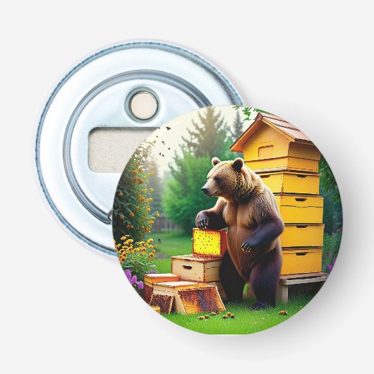 Bijenkorf Beer flesopener Button Flesopener (Voorkant)