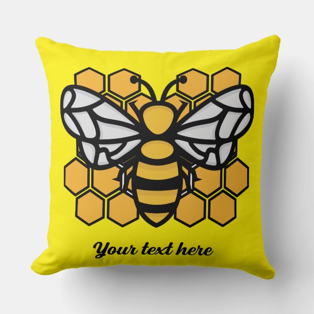 Bijenkorf bewerkbaar kussen (Voorkant)