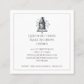 bijenkorf bijenhouder vierkante visitekaartje (Achterkant)