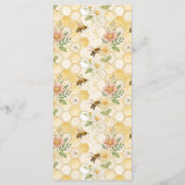 Bijenkorf Bloem Bij Klasse Aangepaste Baby Shower Menu (Achterkant)