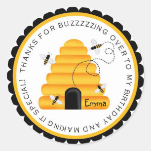 Bijenkorf Bumble Bee Verjaardagsgunst Stickers