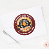 Bijenkorf Embleem Honing Jar Donkerrood Ronde Sticker (Envelop)