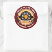 Bijenkorf Embleem Honing Jar Donkerrood Ronde Sticker (Tas)