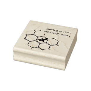 Bijenkorf en Bee Art Stamp Rubberstempel