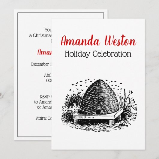 Bijenkorf en Bijen #1 Heraldisch Antiek Kaart (Voorkant / Achterkant)