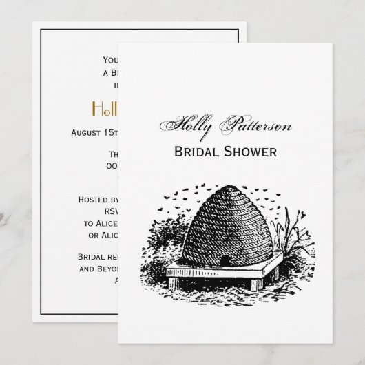 Bijenkorf en Bijen #1 Heraldisch Antiek Kaart (Voorkant / Achterkant)