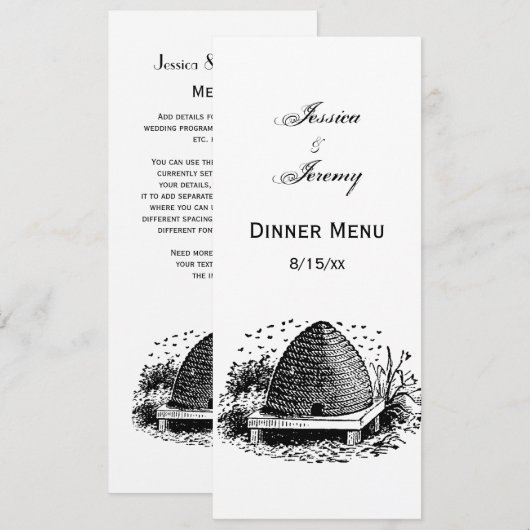 Bijenkorf en Bijen #1 Heraldisch Antiek Kaart (Voorkant / Achterkant)