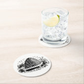 Bijenkorf en Bijen #1 Heraldische Antiek Ronde Kartonnen Onderzetter (Insitu)