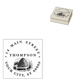 Bijenkorf en bijen #1 Heraldische  naam Adres Rubberstempel (Gestempeld)