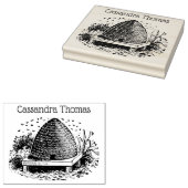 Bijenkorf en bijen #1 Heraldische  naam Rubberstempel (Gestempeld)