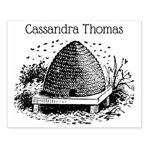 Bijenkorf en bijen #1 Heraldische naam Rubberstempel