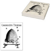 Bijenkorf en bijen #2 Heraldische  naam Rubberstempel (Gestempeld)