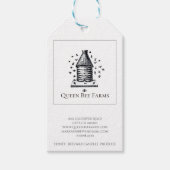 Bijenkorf en bijen Boerderij Cadeaulabel (Voorkant)