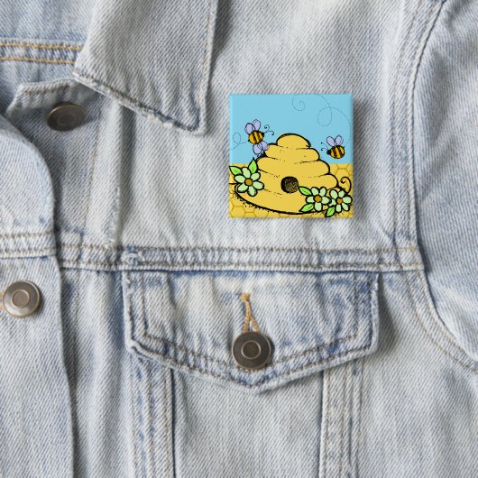 Bijenkorf en bijen Button (In situ)