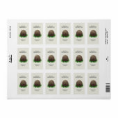 Bijenkorf en bijen op groene bladeren etiket (Full Sheet)