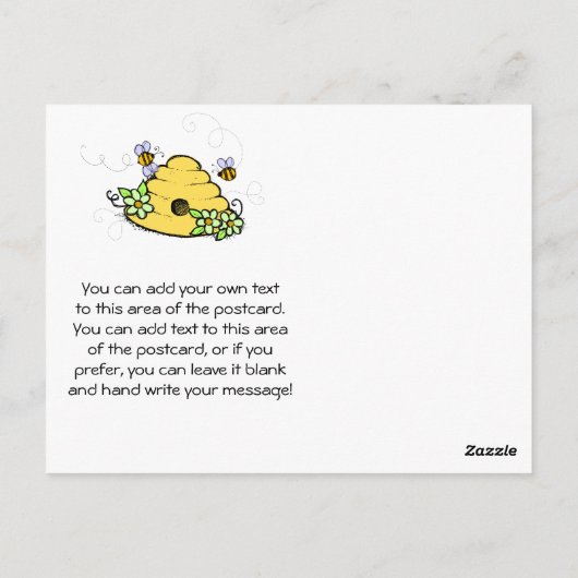 Bijenkorf en Bijen Verjaardag Dank U Briefkaart (Achterkant)