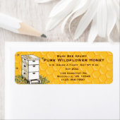 Bijenkorf en honingraat gepersonaliseerde apiaire  etiket (Insitu)