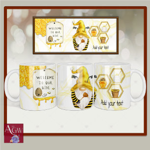 Bijenkorf Gnome Honing Comb Welkom Mok