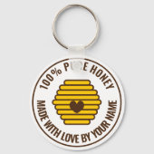 Bijenkorf hart logo sleutelhanger voor imker (Voorkant)