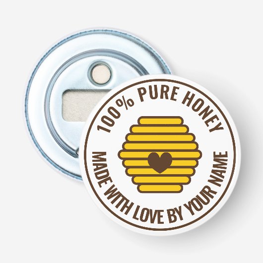 Bijenkorf honingraat tekening opener voor imker (Voorkant)