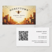 Bijenkorf landschap honing visitekaartje (Voorkant / Achterkant)