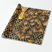 Bijenkorf met Honeycomb Up Close Cadeaupapier (Uitgerold)