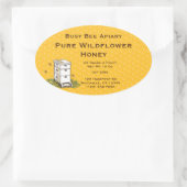 Bijenkorf met Honingraat Achtergrond Custom Ovale Sticker (Tas)