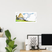  Bijenkorf met Wolken Landschap Keuken Kunst Poster (Thuiskantoor)