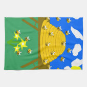 Bijenkorf ontwerp keukenhanddoek (Horizontaal)