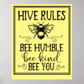 Bijenkorf-regels Word Art Poster (Voorkant)