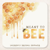 Bijenkorf Waterverf Bruidsdouche Kartonnen Onderzetters (Voorkant)