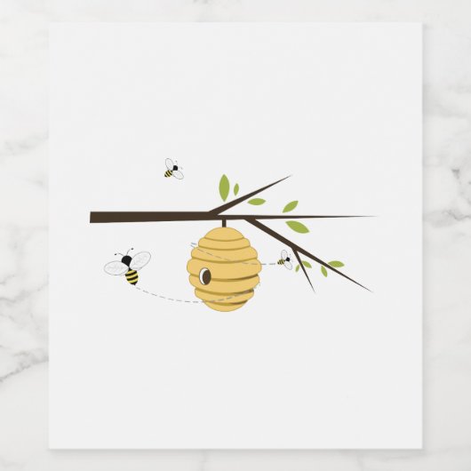 bijenkorf wijn etiket (Enkel label)