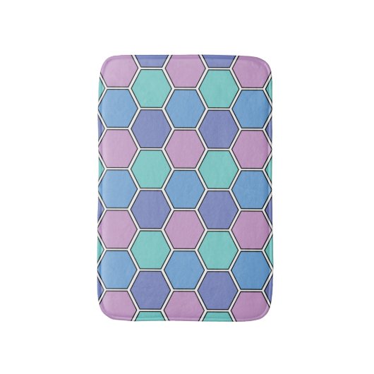 Bijenkorfpatroon Pastels Badmat (Voorkant Verticaal)