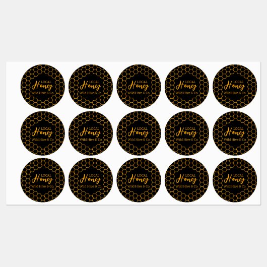 Bijenkorfpatroon - Zwarte of Witte Achtergrond Labels (Vel)