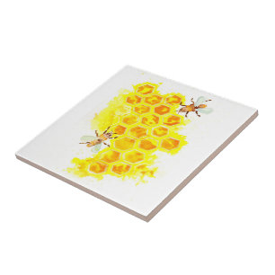 Bijenkorven en Bijen Aquarel Tegeltje