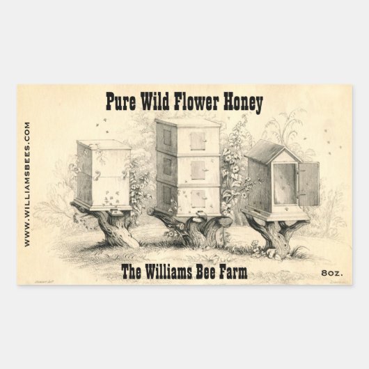  bijenkorven Honey Jar Stickers (Voorkant)