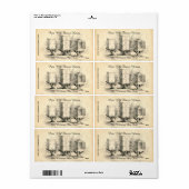  bijenkorven Honingkarretje Etiket (Full Sheet)