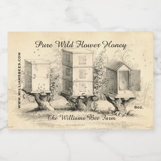 bijenkorven Honingkarretje Voedselcontainer Etiket (Enkel label)