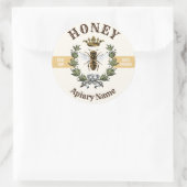 Bijenkrans en kroonhoningkruik 2 ronde sticker (Tas)