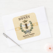 Bijenkrans en kroonhoningkruik 3 SQUARE Vierkante Sticker (Envelop)