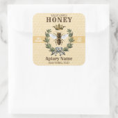 Bijenkrans en kroonhoningkruik 3 SQUARE Vierkante Sticker (Tas)