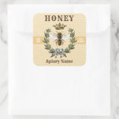 Bijenkrans en kroonhoningkruik vierkante sticker (Tas)