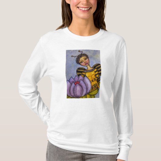  bijenkruid Fairy Paars Flower T-shirt (Voorkant)
