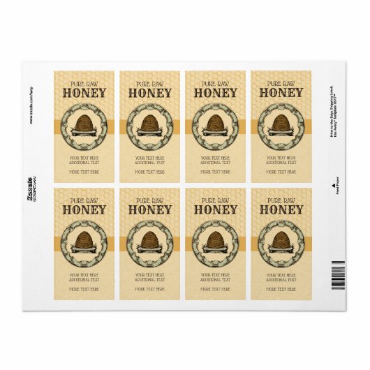  bijenkuif Honey Jar Etiket (Full Sheet)