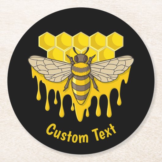 Bijenkuif Ronde Kartonnen Onderzetter (Voorkant)