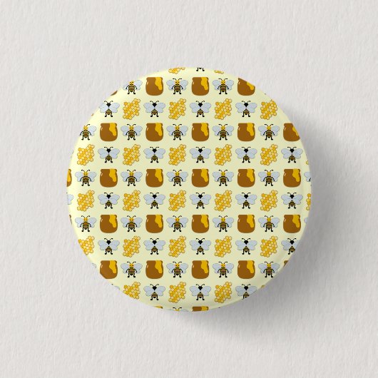 Bijenkunst voor kinderen ronde button 3,2 cm (Voorkant)