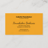 Bijenkwekerij Visitekaartje van de imker van de ho (Achterkant)