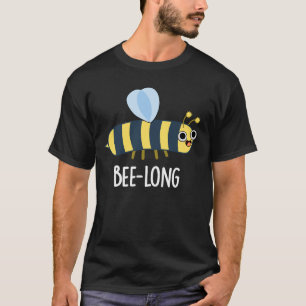 Bijenlange Funny Long Insect Bee Pun Dark BG T-shirt