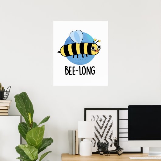 Bijenlange Funny Long Insect Bee Pun Poster (Thuiskantoor)